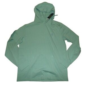 NWT Polo Ralph Lauren Mens Med Green Long Sleeve Hooded T-Shirt